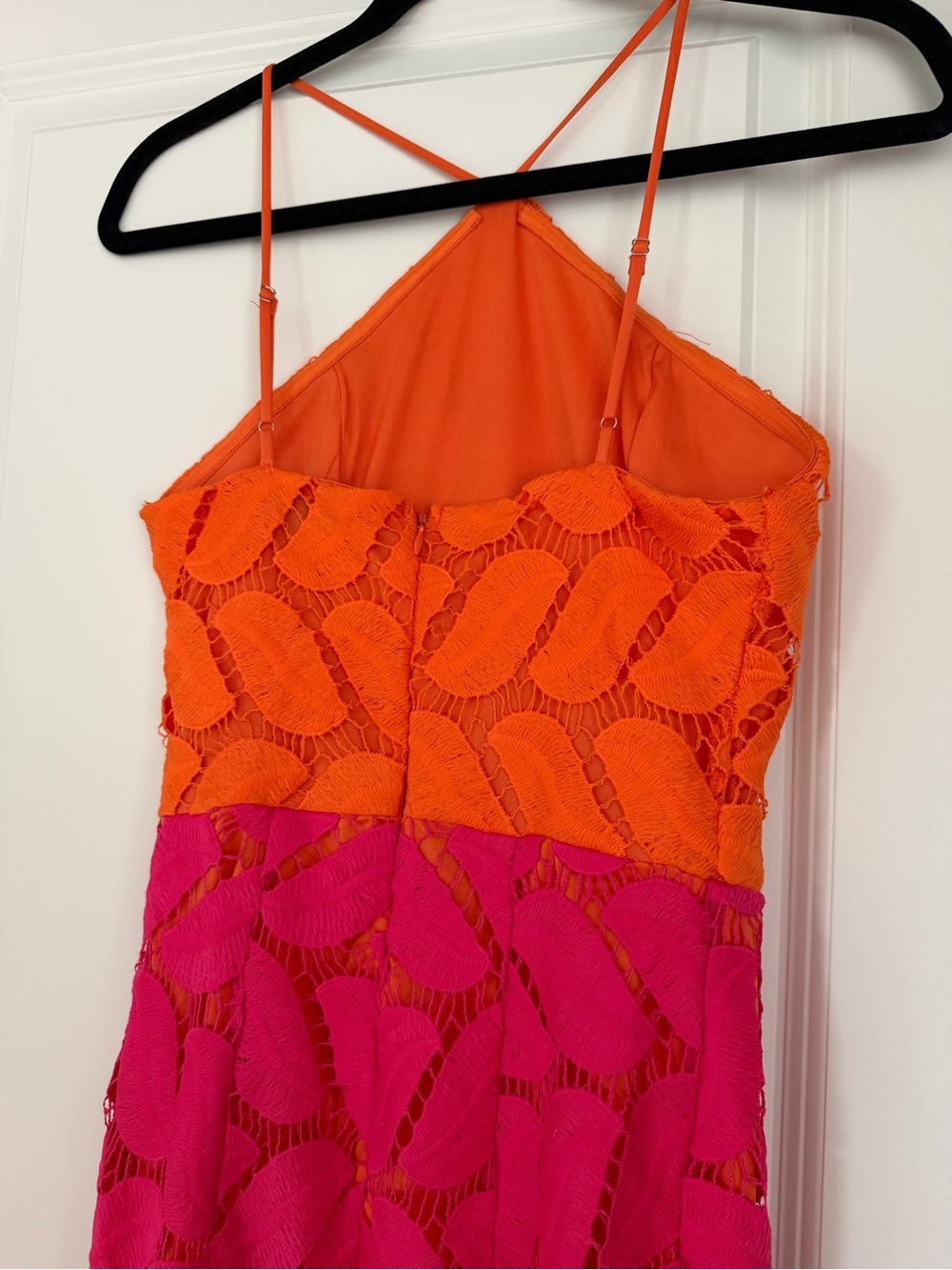 Vici Jaycie Colorblock Maxi Dress Pink Orange Small - Picture 8 of 9
